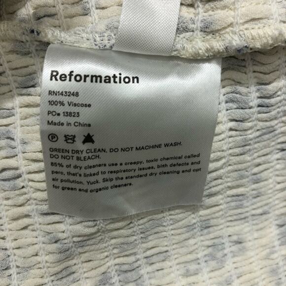 Reformation Jess Smocked Cropped Floral Top XL - Picture 9 of 9